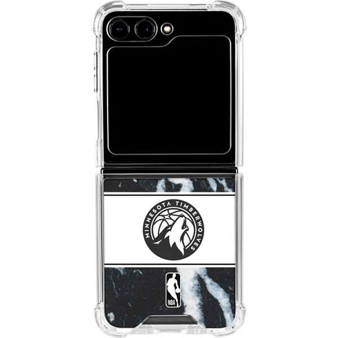NBA Minnesota Timberwolves Marble Galaxy Z Flip6 Clear Case